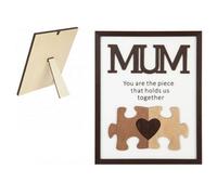 Best Mum Ever Missing Piece Jigsaw In Frame 20X25Cm 2 Pack - Brown