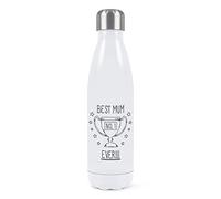 Best Mum Ever No.1 Double Wall Water Bottle Insulated Stainless Steel Sports Drinks 500ml White