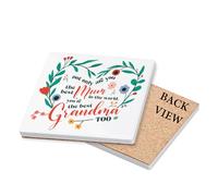 Best Mum & Grandma - A Heartfelt Mother's Day Tribute, Tableware, Coffee, Tea, Drink Coaster. (Square Ceramic Coaster)