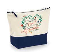 Best Mum & Grandma - A Heartfelt Mother's Day Tribute, Women-Girl Makeup Bag, Canvas Accessory Bag. (Natural Navy, L)