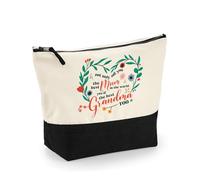 Best Mum & Grandma - A Heartfelt Mother's Day Tribute, Women-Girl Makeup Bag, Canvas Accessory Bag. (Natural Black, M)