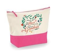 Best Mum & Grandma - A Heartfelt Mother's Day Tribute, Women-Girl Makeup Bag, Canvas Accessory Bag. (Natural True Pink, L)