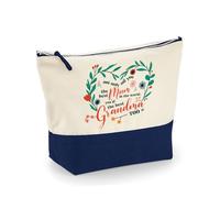Best Mum & Grandma - A Heartfelt Mother's Day Tribute, Women-Girl Makeup Bag, Canvas Accessory Bag. (Natural Navy, M)
