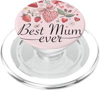 Best Mum In The World Boho Strawberry Daisy Best Mum Ever PopSockets PopGrip for MagSafe