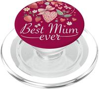 Best Mum In The World Boho Strawberry Daisy Best Mum Ever PopSockets PopGrip for MagSafe