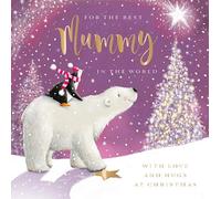 Best Mummy Christmas Card (LD-X13947IW) - Cute Polar Bear and Penguin - for Her - from the Christmas Collection by Ling Design