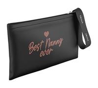 Best Nanny Ever Womens Makeup Bag, Nan Grandma Gifts Clutch Bag Pouch Accessories (Black)
