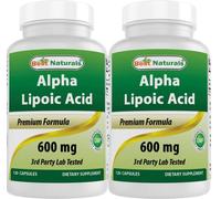 Best Naturals Alpha Liopic Acid 600 mg 120 Capsules - ALA Alpha Lipoic Acid Powerful Antioxidant (120 Count (Pack of 2))