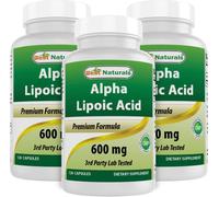 Best Naturals Alpha Liopic Acid 600 mg 120 Capsules - ALA Alpha Lipoic Acid Powerful Antioxidant (120 Count (Pack of 3))