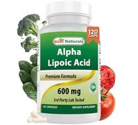 Best Naturals Alpha Liopic Acid 600 mg 120 Count - ALA Alpha Lipoic Acid Powerful Antioxidant