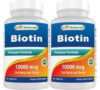 Best Naturals Biotin (Also Called Vitamin B7), 10,000 mcg, 365 Days Supply (1 Year Supply), 365 Tablets (365 Count (Pack of 2))