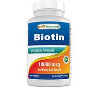 Best Naturals Biotin (Also Called Vitamin B7), 10,000 mcg, 365 Days Supply (1 Year Supply), 365 Tablets (365 Count (Pack of 1))