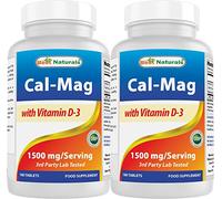 Best Naturals Calcium Magnesium with Vitamin D3 1500mg Serving 180 Tablets (180 Count (Pack of 2))