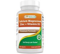 Best Naturals Calcium Magnesium Zinc with Vitamin D3, 300 Tablets - Calcium 1000 mg, Magnesium 400 mg, Zinc 25 mg & D3 600 IU per Serving (3 Tablets)