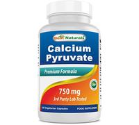 Best Naturals Calcium Pyruvate Fat-Burning Formula for Thighs, 750 mg 120 Capsules - Calcium pyruvate for Weight Loss