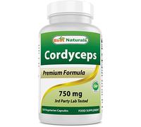Best Naturals Cordyceps Sinensis Mycelium Mushroom Powder 750 mg 120 Veggie Capsules