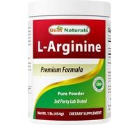Best Naturals L-Arginine Powder 1 Pound - Pure Pharmaceutical Grade Free Form - Best Amino Acid Arginine Supplements for Women & Man - Promotes Circulation and Supports Cardiovascular Health