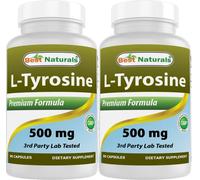 Best Naturals L-Tyrosine 500 mg 90 Capsules (90 Count (Pack of 2))