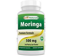 Best Naturals Moringa 500 mg - 180 Capsules | Non-GMO, Gluten-Free, Vegetarian Supplement | Moringa Oleifera Leaf Powder | Made in USA | Supports Daily Wellness |