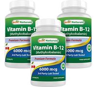 Best Naturals Vitamin B-12 as Methylcobalamin (Methyl B12), 6000 mcg 120 Sublingual Tablets (120 Count (Pack of 3))