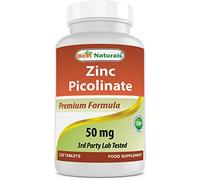 Best Naturals Zinc 50mg Supplements (as Zinc Picolinate) - Zinc Vitamins for Adults Immune Support - 120 Tablets