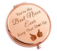Best Niece Ever Gifts Funny Niece Gifts Compact Mirror Niece Gifts from Aunt Niece Birthday Gifts Graduation Gifts for Niece Inspirational Gifts for Niece Folding Makeup Mirror Christmas Wedding Gifts