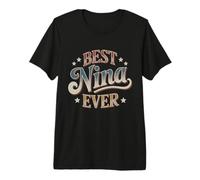 Best Nina Ever Retro Vintage Sunset Hispanic Grandma Premium T-Shirt