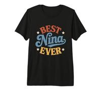 Best Nina Ever Retro Vintage Sunset Hispanic Grandma Premium T-Shirt