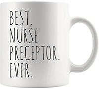 Panvola 11 oz White Ceramic Nurse Graduation Mug - Best Nurse Preceptor Ever - Microwave & Dishwasher Safe