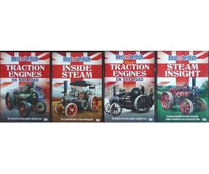 BEST OF BRITISH STEAM 1-4 COMPLETE COLLECTION / 1. TRACTION ENGINES ON THE ROAD / 2. INSIDE STEAM / 3. MORE TRACTION ENGINES ON THE ROAD / 4. STEAM INSIGHT = ULTIMATE 4x DVD UK SET [dvd]