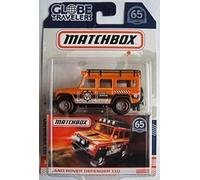 Best of Matchbox - 65th Anniversary - GLOBE TRAVELERS ORANGE LAND ROVER DEFENDER 110 - features special wheels and highly detailed decos