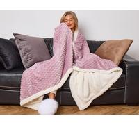 Best Of Signature Collection Sherpa Fleece Blanket Bed Throws Blankets For Sofas Soft Fluffy Thick Blanket Reversible Microfiber Throw (Pink)