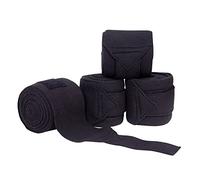 Best On Horse Leg Wraps Bandages - Pack of 4 Pony Dressage With Velcro Strap Suitable For Equestrian First Aid Medical Injuries and Outdoor Veterinary Usage (One Size, Black)