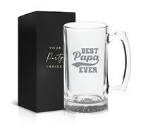 Best Papa Ever Beer Glass Mug - 16oz Beer Mug, Dad Birthday Gifts, Funny Dad Gifts Ideas, Fathers Day Beer Mug, Papa Glass, Papa Beer Mug, Beer Mugs for Dad, Papa Beer Glass- Father's Day Gift for Dad
