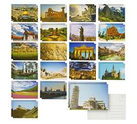 BEST PAPER GREETINGS 40-Pack Postcards Featuring Photos from 20 Famous Places Around the World, 15.2 x 10.2 cm