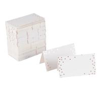 Best Paper Greetings Event Place Cards (100-Pack) - Small Tent Cards with Rose Gold Foil Polka Dots - Ideal for Weddings, Banquets, Special Events - 2 x 3.5 Inches Folded