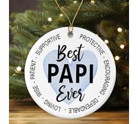 Best Papi Ever Christmas Ornament - Xmas Ornament Gift for Papi - Christmas Ideas for Papi - Xmas Holidays Celebration Decoration - Merry Christmas Ornament Printed on Both Sides