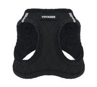 Voyager Step-In Plush Dog Harness - Soft Plush, Step In Vest Harness for Small and Medium Dogs by Best Pet Supplies - Harness (Black Plush), M (Chest: 16-18")
