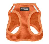 Best Pet Supplies - All Weather Mesh, Reflective, No Pull Harness for Small, Medium Dogs, Cats - Secure with Hook & Loop Fastener, Buckle, Double D-Rings - Orange, XS