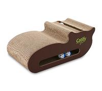 Best Pet Supplies Corrugated Cardboard Cat Scratcher Refill Pads, Lounger, and Fun Interactive Scratching Boards, Claw Safe, Durable, Natural Recycled Materials, Supports Active Play - Cat-Shape