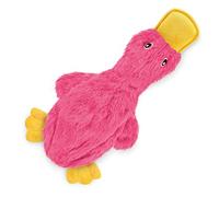 Best Pet Supplies Crinkle Dog Toy for Small, Medium, and Large Breeds, Cute No Stuffing Duck with Soft Squeaker, Fun for Indoor Puppies and Senior Pups, Plush No Mess Chew and Play - Light Pink