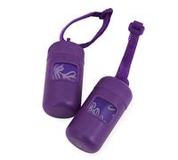 Best Pet Supplies Dog Poop Bag Holder Leash Attachment Reusable Dispenser for Travel, Walking, Park, and Outdoor Use, Durable with Clip-On - Purple, (Pack of 2)