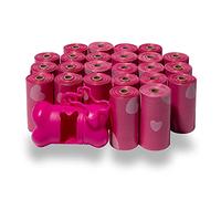 Best Pet Supplies Dog Poop Bags, Rip-Resistant and Doggie Waste Bag Refills with d2w Controlled-Life Plastic Technology, Pink Heart, 360 Bags