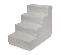 Best Pet Supplies Dog Stairs for Small Dogs & Cats, Foam Pet Steps Portable Ramp for Couch Sofa and High Bed Non-Slip Balanced Indoor Step Support, Paw Safe No Assembly - Sand, 4-Step