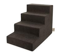 Best Pet Supplies Dog Stairs for Small Dogs & Cats, Foam Pet Steps Portable Ramp for Couch Sofa and High Bed Non-Slip Balanced Indoor Step Support, Paw Safe No Assembly - Dark Brown, 4-Step