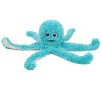 Best Pet Supplies OctoMutant Crinkle Plush Dog Toys for Interactive Play, Puppy and Senior Indoor Play, Colorful Octopus Toy Shape, Soft Head Stuffing, Cute and Cuddly - Turquoise