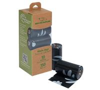 Best Pet Supplies Poop Bags for Dogs, 50% Post-Consumer Recycled Content dog waste bags on rolls, fits all poop bag holders for leashes - Black, 150 Count, Unscented