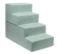 Best Pet Supplies Portable Foldable Foam Pet Stairs/Steps for Couch, Sofa, and High Bed, Non-Slip Bottom Balanced Paw Safe - Pale Teal, Foldable 4-Step (H: 22")