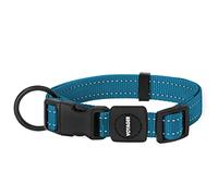 Best Pet Supplies Reflective Dog Collar with Adjustable Length, Heavy-Duty Buckle, and Strong Leash D-Ring, Training, Walking, Jogging Accessory for Small, Medium, and Large Breeds - Turquoise, S