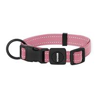 Best Pet Supplies Reflective Dog Collar with Adjustable Length, Heavy-Duty Buckle, and Strong Leash D-Ring, Training, Walking, Jogging Accessory for Small, Medium, and Large Breeds - Pink, S